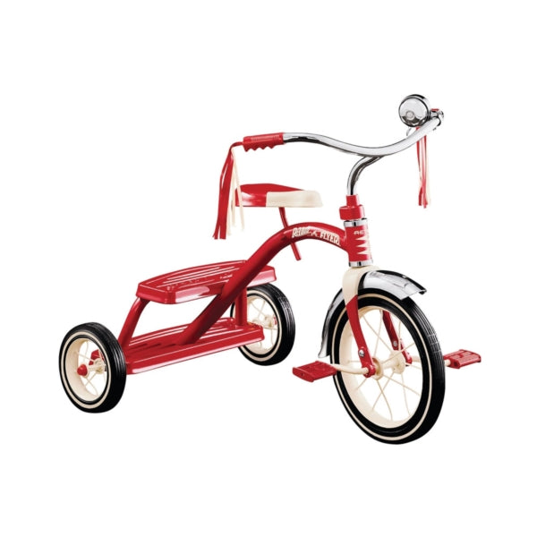 RADIO FLYER 33 Dual Deck Tricycle, 2-1/2 to 5 years, Steel Frame, 12 x 1-1/4 in Front Wheel, 7 x 1-1/2 in Rear Wheel