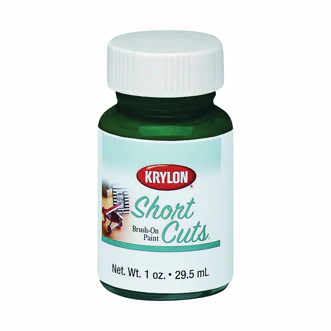 Krylon KSCB019 Brush-On Paint, High-Gloss, Hunter Green, 1 oz, Bottle