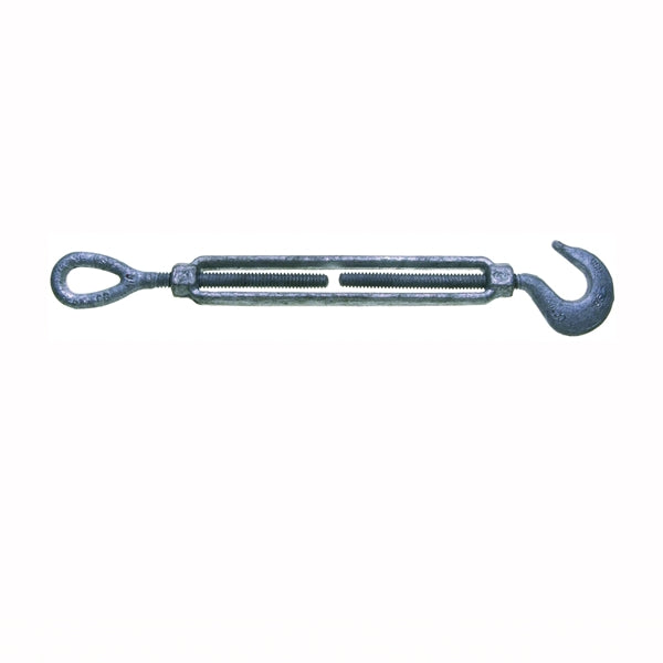 BARON 16-5/8X6 Turnbuckle, 2250 lb Working Load, 5/8 in Thread, Hook, Eye, 6 in L Take-Up, Galvanized Steel