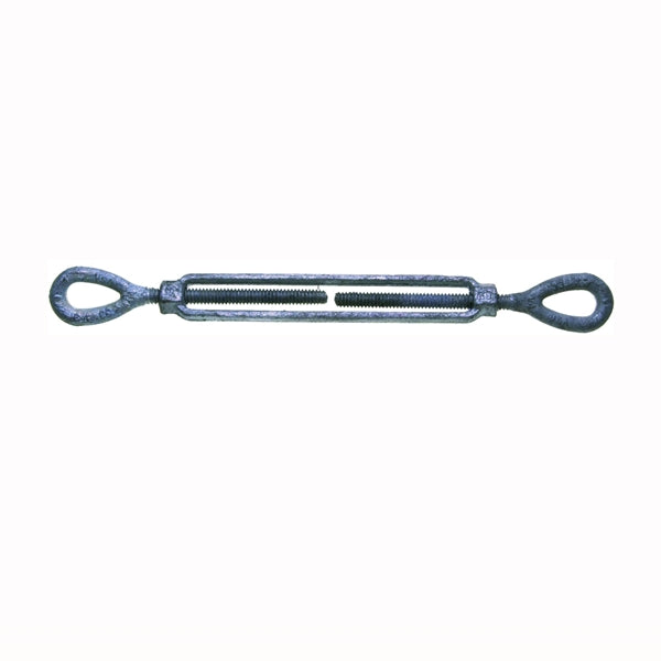 BARON 15-1/2X6 Turnbuckle, 2200 lb Working Load, 1/2 in Thread, Eye, Eye, 6 in L Take-Up, Galvanized Steel