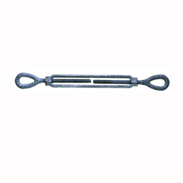 BARON 15-1/2X9 Turnbuckle, 2200 lb Working Load, 1/2 in Thread, Eye, Eye, 9 in L Take-Up, Galvanized Steel