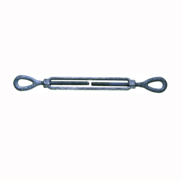 BARON 15-1/2X12 Turnbuckle, 2200 lb Working Load, 1/2 in Thread, Eye, Eye, 12 in L Take-Up, Galvanized Steel