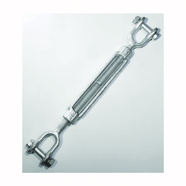 BARON 19-1/2X6 Turnbuckle, 2200 lb Working Load, 1/2 in Thread, Jaw, Jaw, 6 in L Take-Up, Galvanized Steel