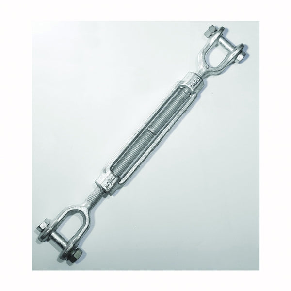 BARON 19-5/8X9 Turnbuckle, 3500 lb Working Load, 5/8 in Thread, Jaw, Jaw, 9 in L Take-Up, Galvanized Steel