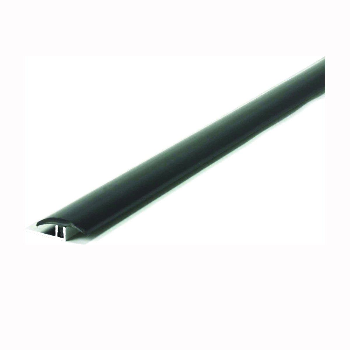 M-D 31215 T-Divider with Track, 96 in L, 1-1/2 in W, Vinyl, Black