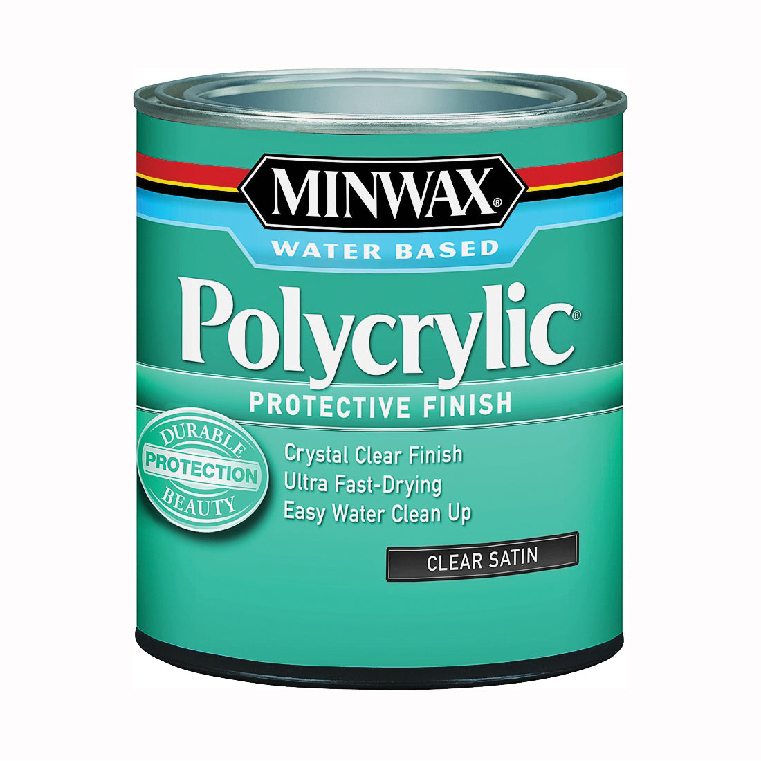 Minwax Polycrylic 233334444 Protective Finish Paint, Liquid, Crystal Clear, 0.5 pt, Can