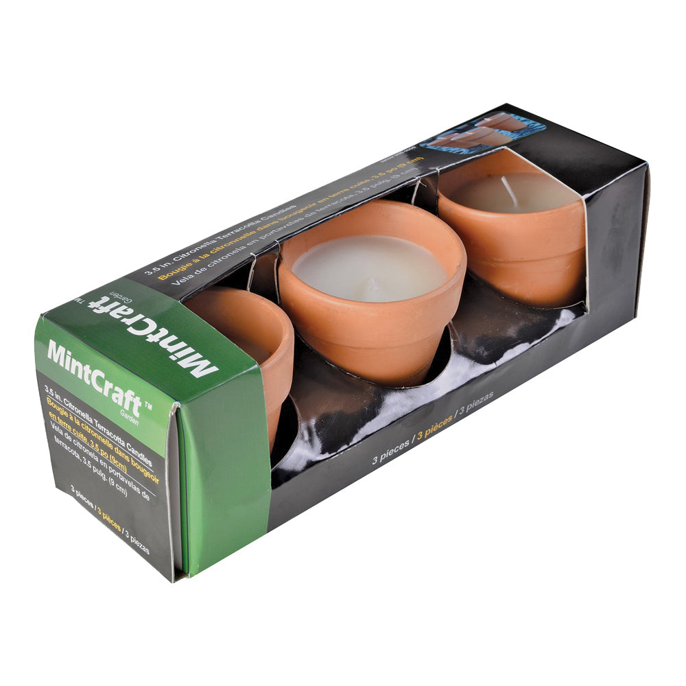 Seasonal Trends Y2645 Terracotta Candle, Cup, Terracotta, Citronella, 18 to 23 hrs Burn Time, 53 x 34.5 x 32 cm