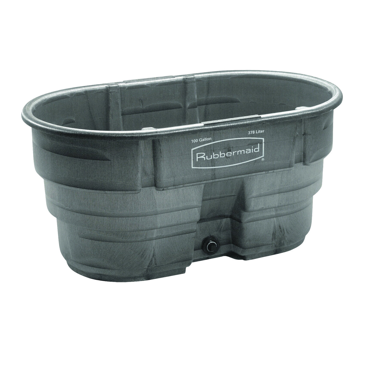 Rubbermaid 424288BLA Stock Tank, 100 gal Capacity, Plastic, Black