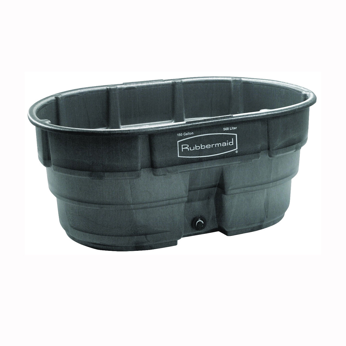Rubbermaid 424500BLA Stock Tank, 150 gal Capacity, Plastic, Black