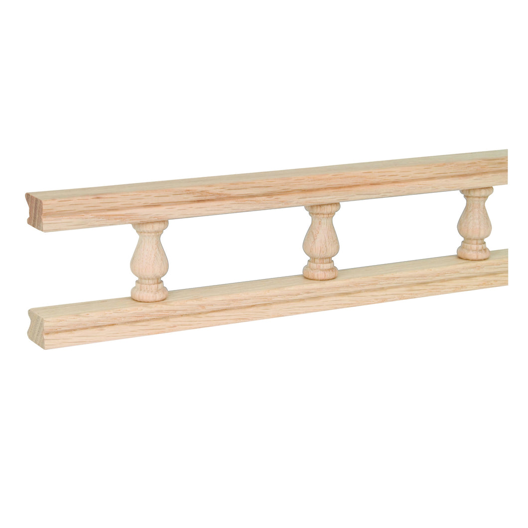 Waddell 550-6PC Galley Rail with Sleeve, 6 ft L, 2-1/2 in W, Maple