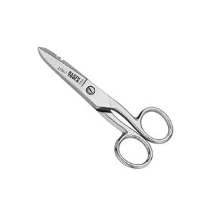 KLEIN TOOLS 2100-7 Electrician Scissor, 5-1/4 in OAL, 1-7/8 in L Cut, Steel Blade, Silver Handle