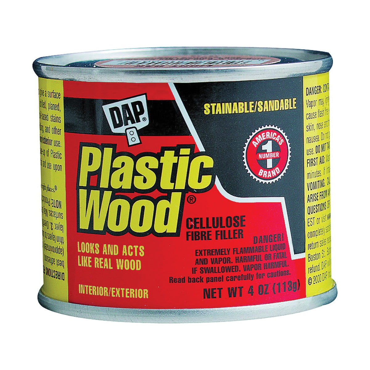 DAP Plastic Wood 21408 Wood Filler, Paste, Strong Solvent, Golden Oak, 4 oz