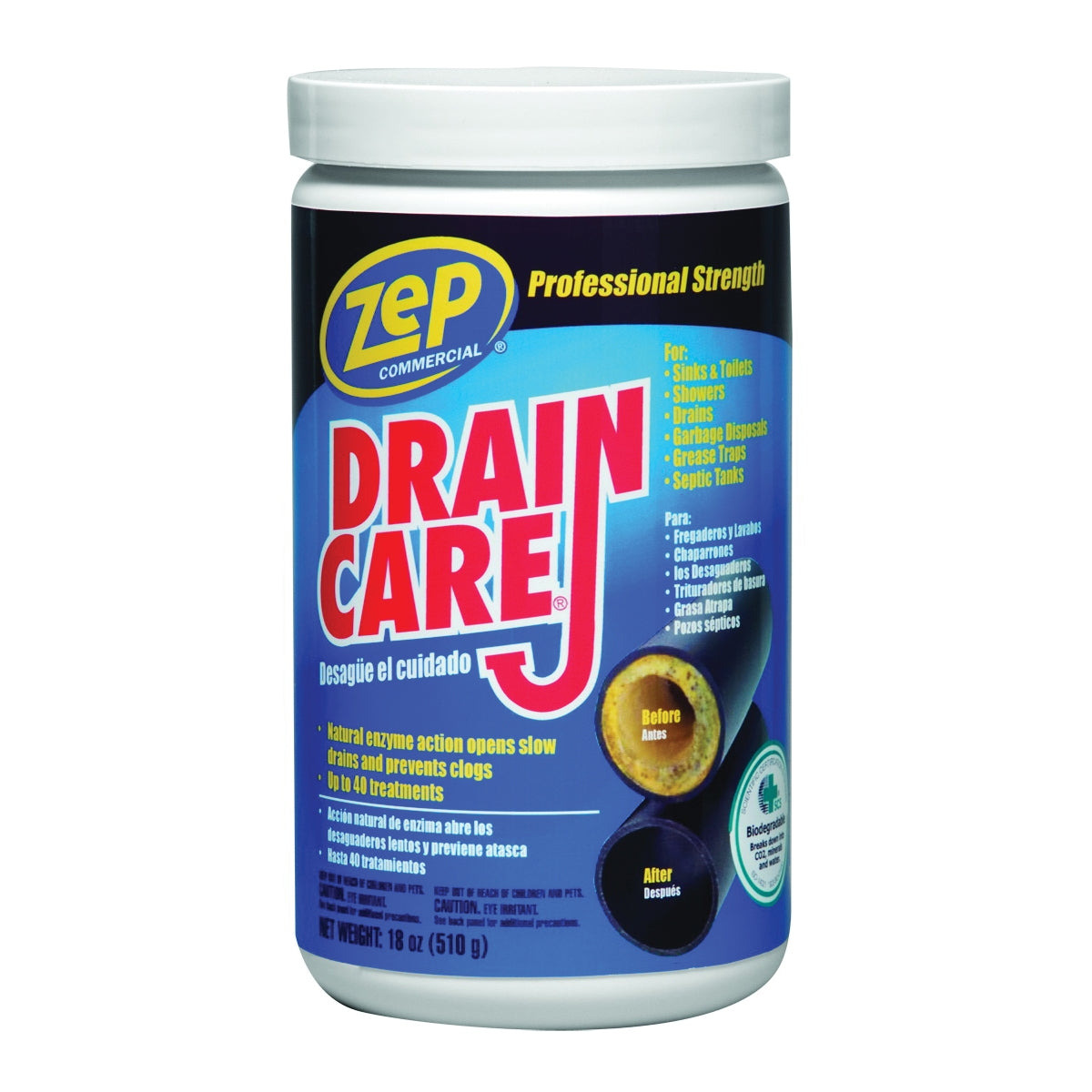 Zep ZDC16 Build-Up Remover, Powder, Tan, Mild, 18 oz Bottle