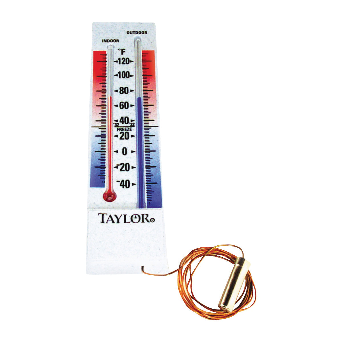 Taylor 5327 Thermometer, Analog, -40 to 100 deg F, Plastic Casing