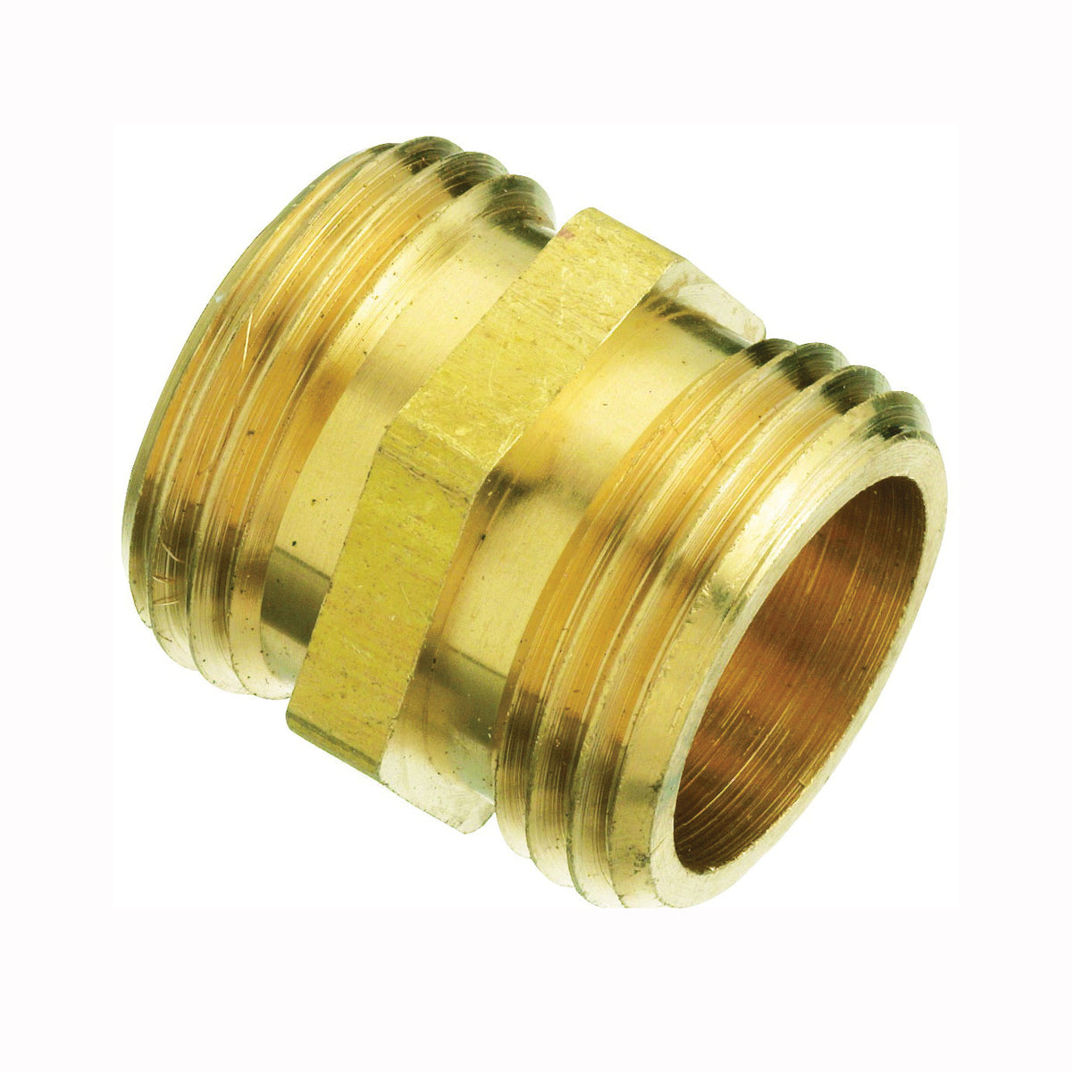 Plumb Pak PP850-60 Hose Adapter, 3/4 x 3/4 in, MHT x MHT, Brass, For: Garden Hose