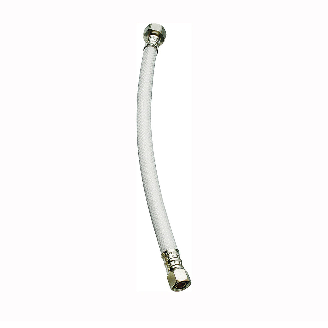 Plumb Pak EZ Series PP23862 Sink Supply Tube, 3/8 in Inlet, Compression Inlet, 1/2 in Outlet, FIP Outlet, Vinyl Tubing