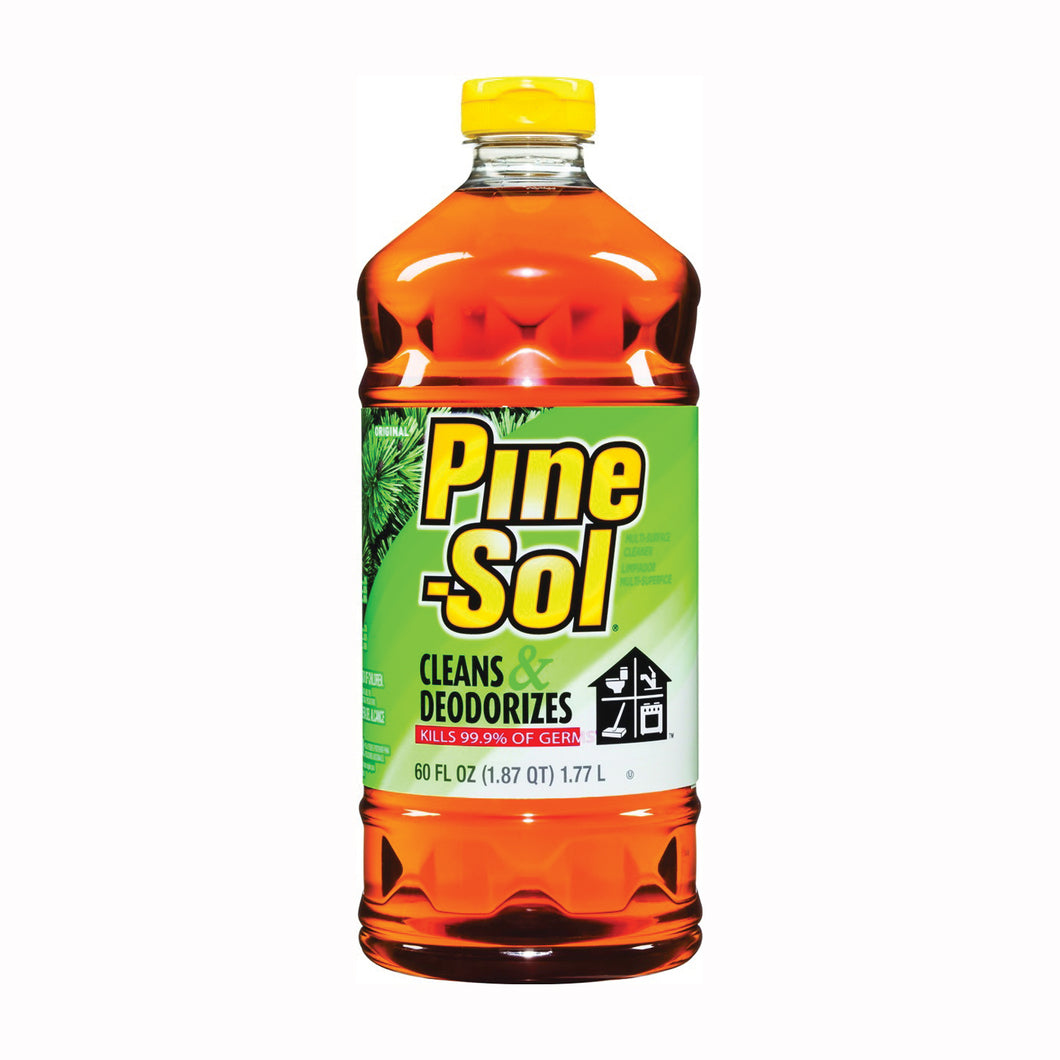 Pine-Sol 40236 Cleaner, 60 oz Bottle, Liquid, Pine, Clear Amber