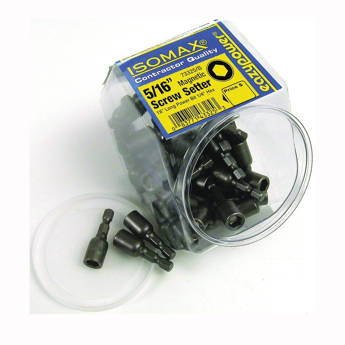 ISOMAX 00325 Nutsetter, 5/16 in Drive, 1-5/8 in L, 1/4 in L Shank, Hex Shank