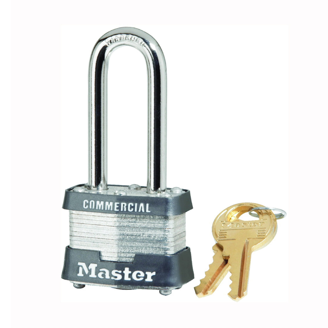 Master Lock 3KALH 0851 Padlock, Keyed Alike Key, Open Shackle, 9/32 in Dia Shackle, 2 in H Shackle, Steel Shackle