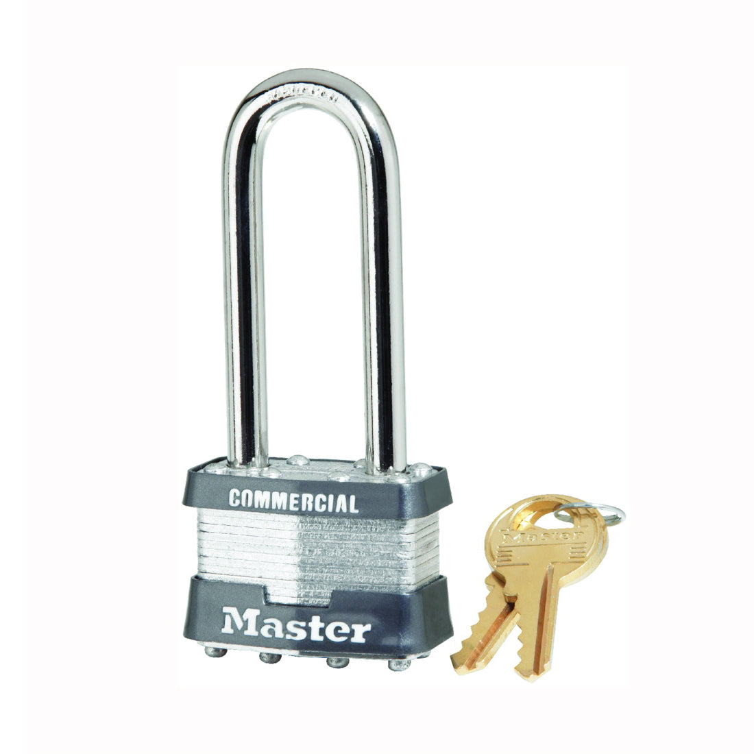 Master Lock 1KALJ 2729 Padlock, Keyed Alike Key, 5/16 in Dia Shackle, 2-1/2 in H Shackle, Nickel Hardened Steel Shackle