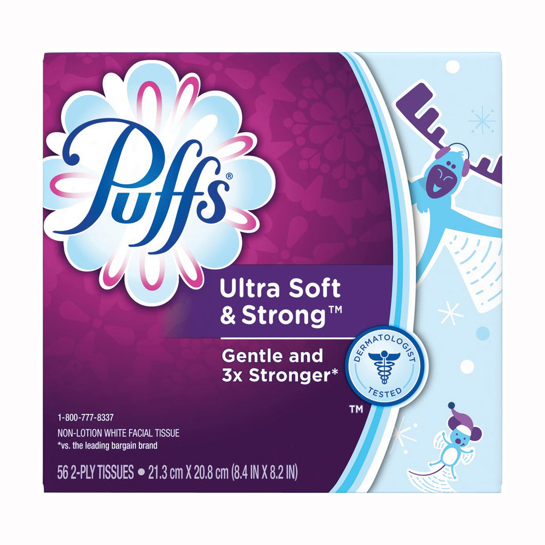 Puffs 35038 Facial Tissue, 8.4 in L, 8.2 in W, 2-Ply, Paper