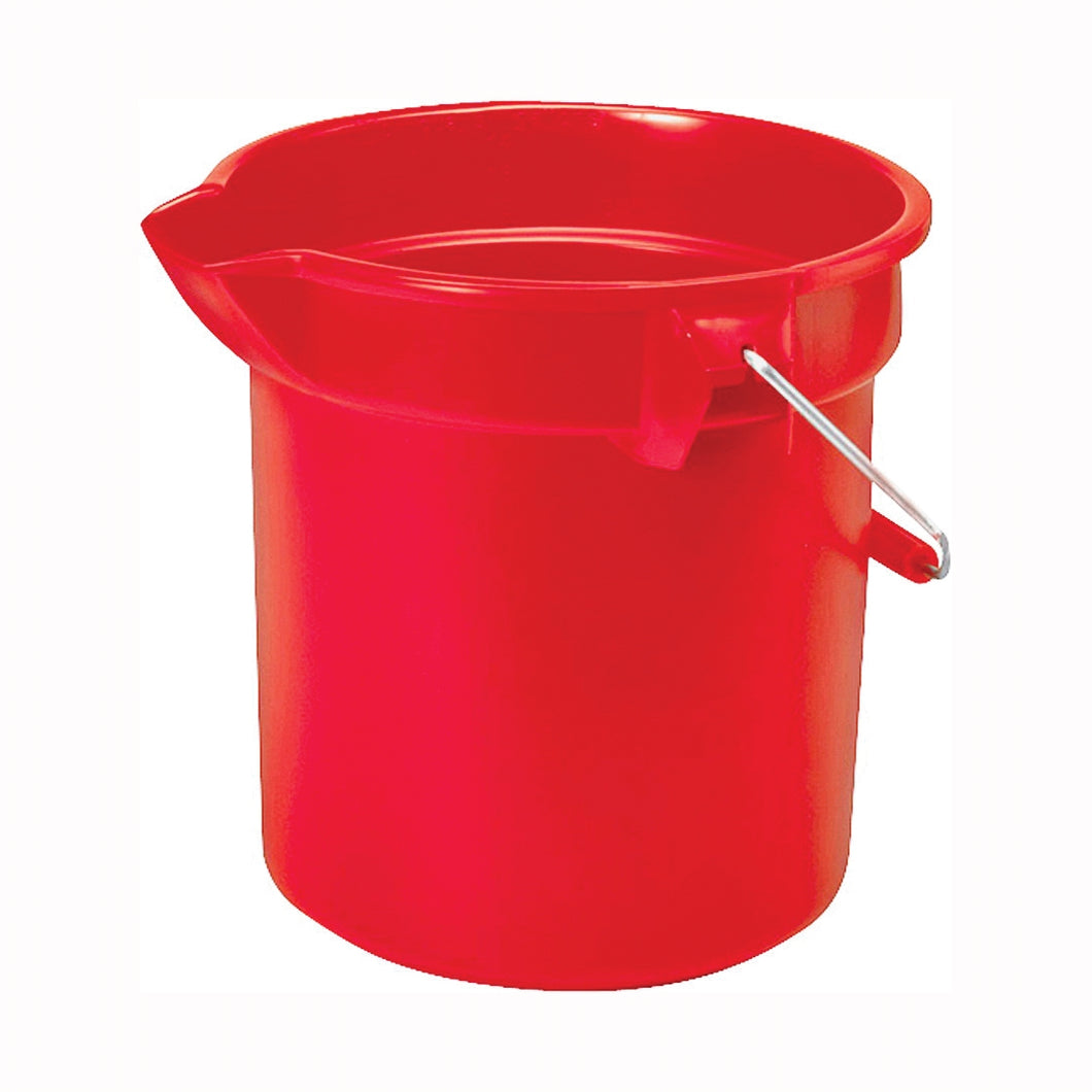 Rubbermaid Professional Plus 296300RED Bucket, 10 qt Capacity, 10-1/2 in Dia, Plastic, Red