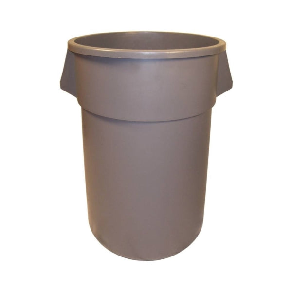 CONTINENTAL COMMERCIAL 5500GY Trash Receptacle, 55 gal Capacity, Plastic, Gray