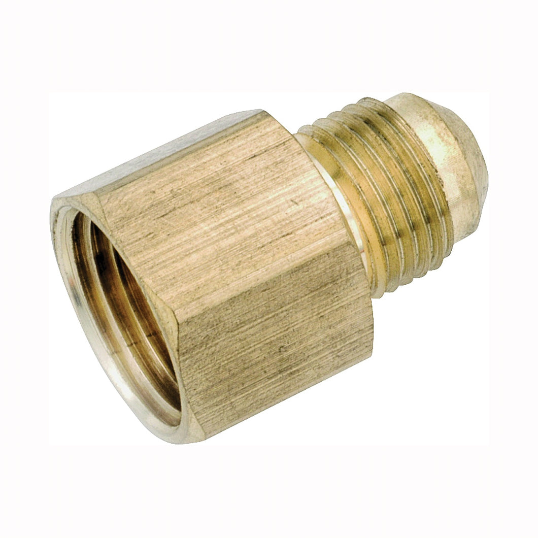 Anderson Metals 754046-1012 Tube Coupling, 5/8 x 3/4 in, Flare x FNPT, Brass