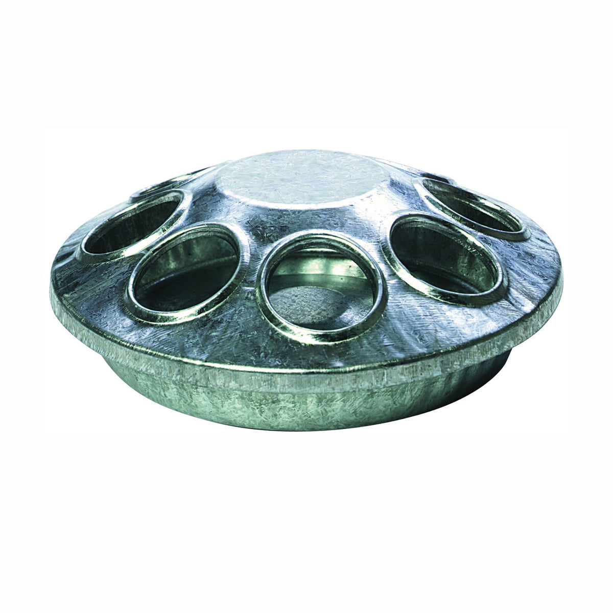 Miller 9808 Chick Feeder, 8-Compartment, Embossed, Rounded Edge, Steel, Galvanized
