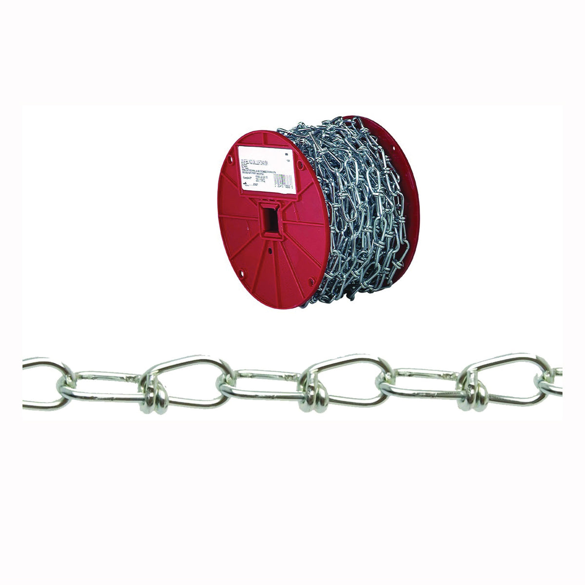 Campbell 0722627 Loop Chain, #1, 125 ft L, 155 lb Working Load, Low Carbon Steel, Zinc