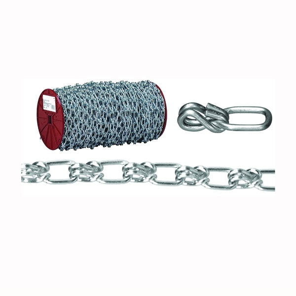 Campbell 072-2427 Single Loop Chain, 3/0, 50 ft L, 405 lb Working Load, Steel, Zinc