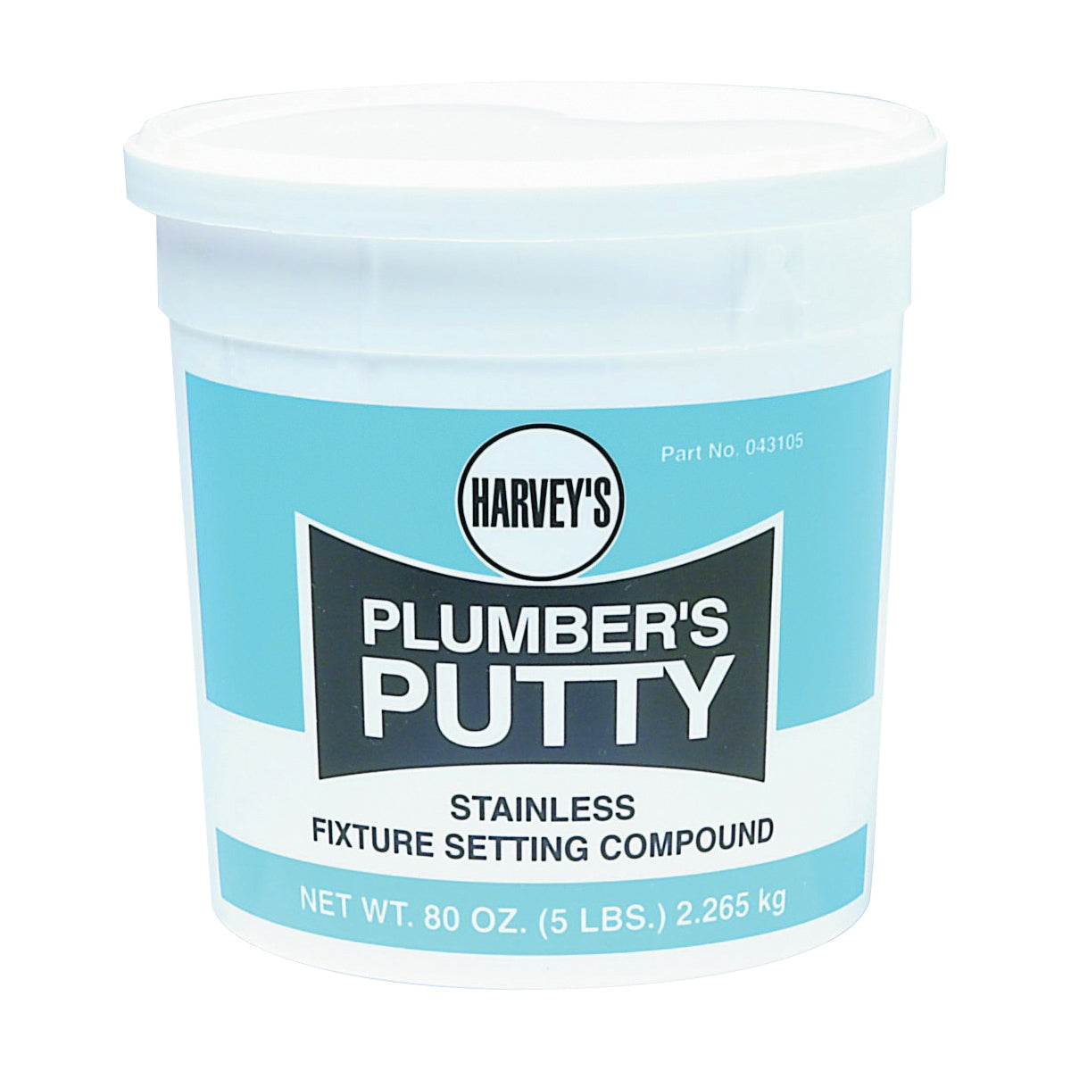Harvey 043105 Plumbers Putty, Solid, Off-White, 5 lb Cup