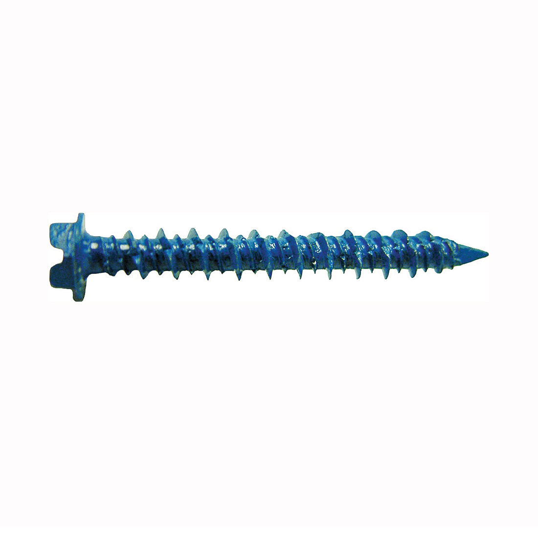 Western States Hardware 54082 Tapped Screw, Hex, Slotted Drive, Diamond Point, Steel, Blue