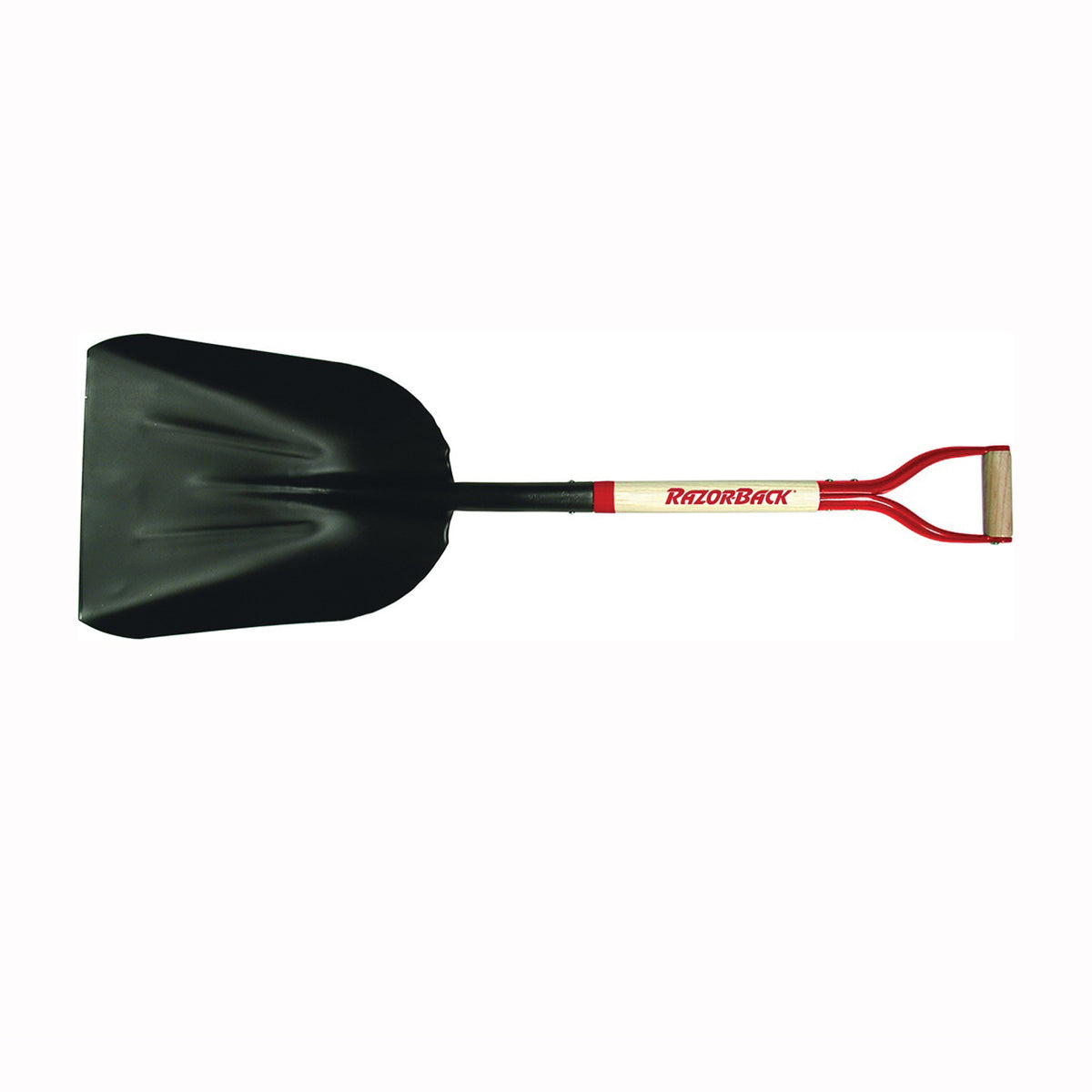 RAZOR-BACK 53117 Scoop Shovel, 13-7/8 in W Blade, 17 in L Blade, Steel Blade, North American Hardwood Handle