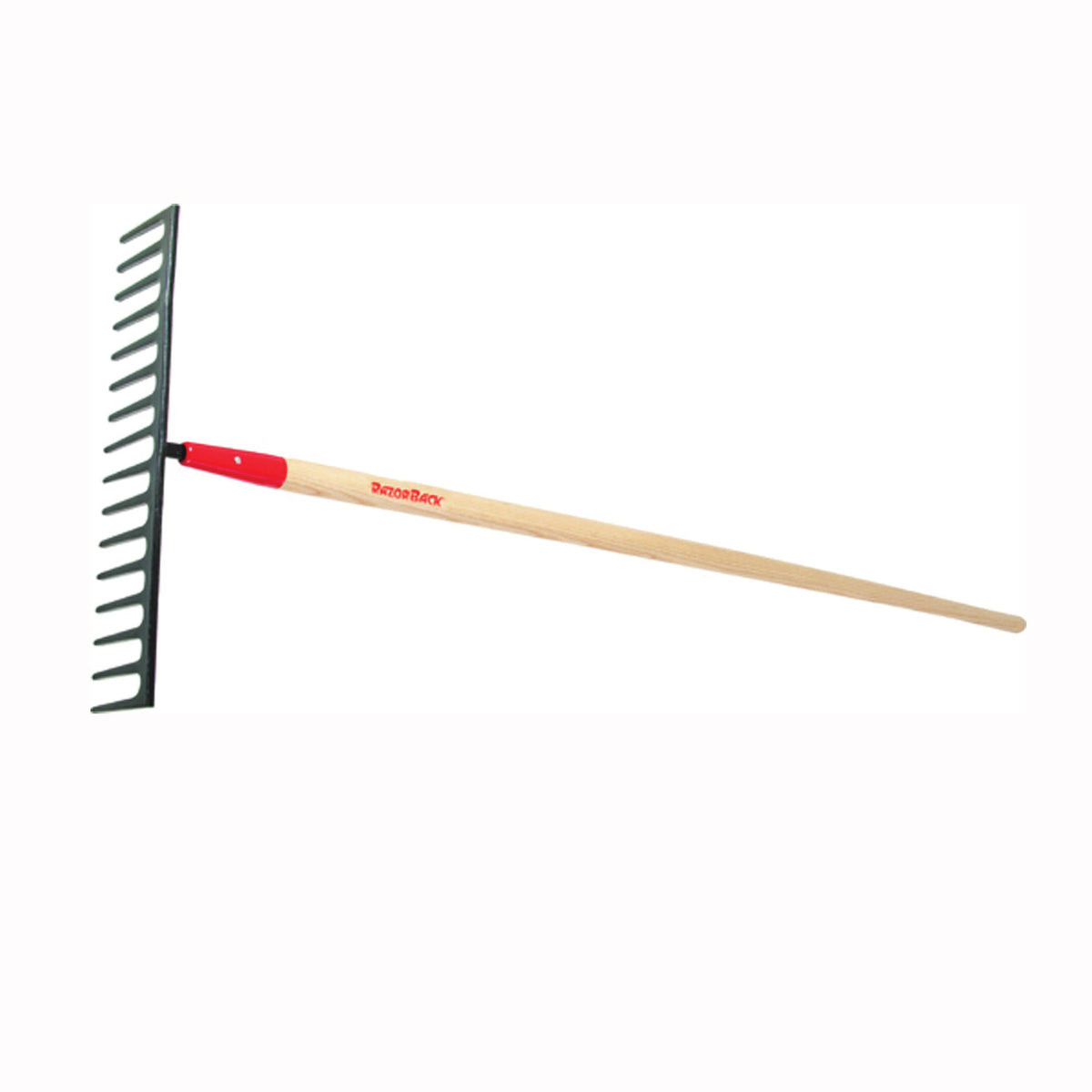 RAZOR-BACK 63122 Road Rake, 4 in L Head, 18-1/2 in W Head, 16 -Tine, Steel Tine, Steel Head, 66-1/4 in L Tine
