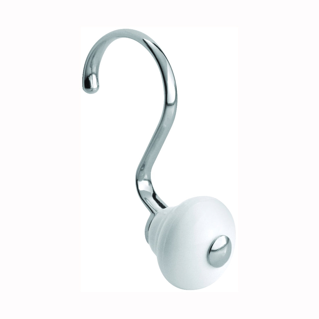 iDESIGN 75371 Decorative Shower Curtain Hook, Steel, Chrome