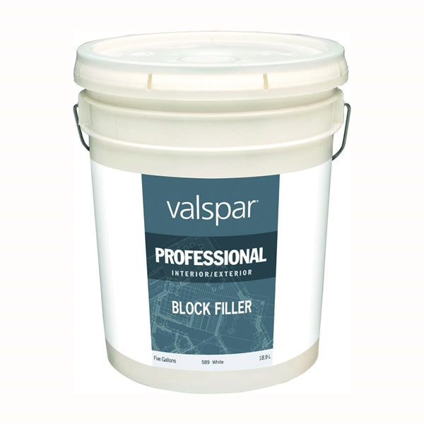 Valspar 044.0000589.008 Professional Block Filler, White, Liquid, 5 gal Pail