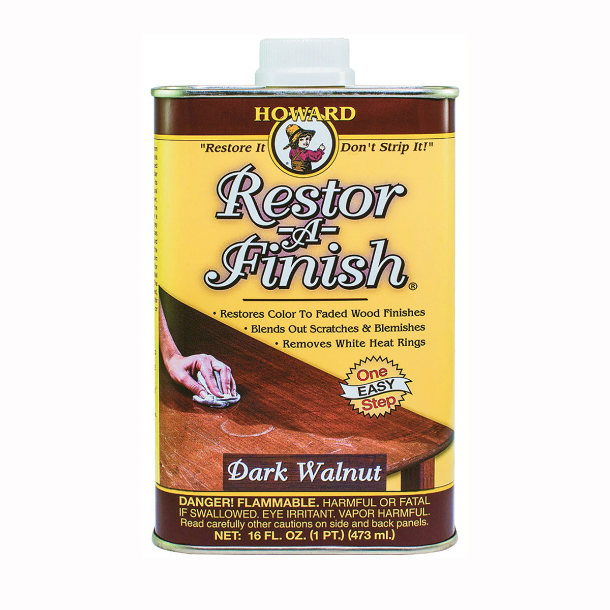 HOWARD RF6016 Wood Restorer, Dark Walnut, Liquid, 16 oz, Can