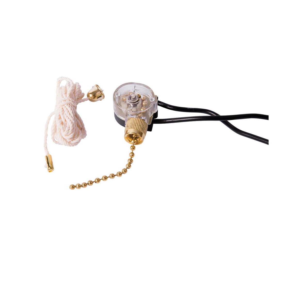 GB GSW-32 Pull Chain Switch, 1-Pole, 125/250 VAC, 3 A, Brass