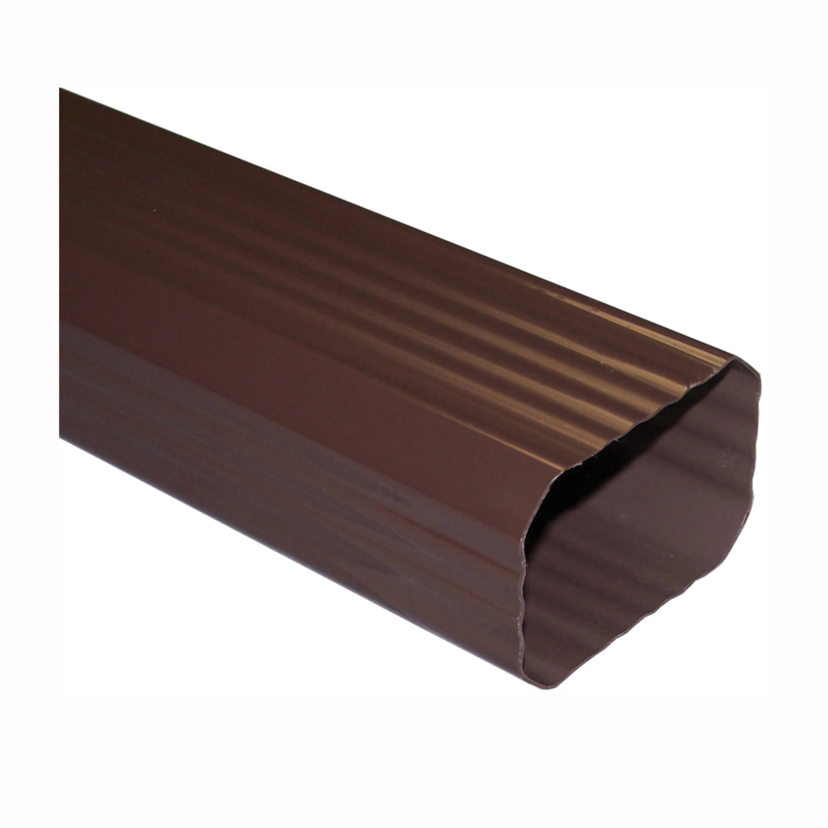 GENOVA AB200 Downspout, 2 in W, 3 in H, 10 ft L, Aluminum, Brown