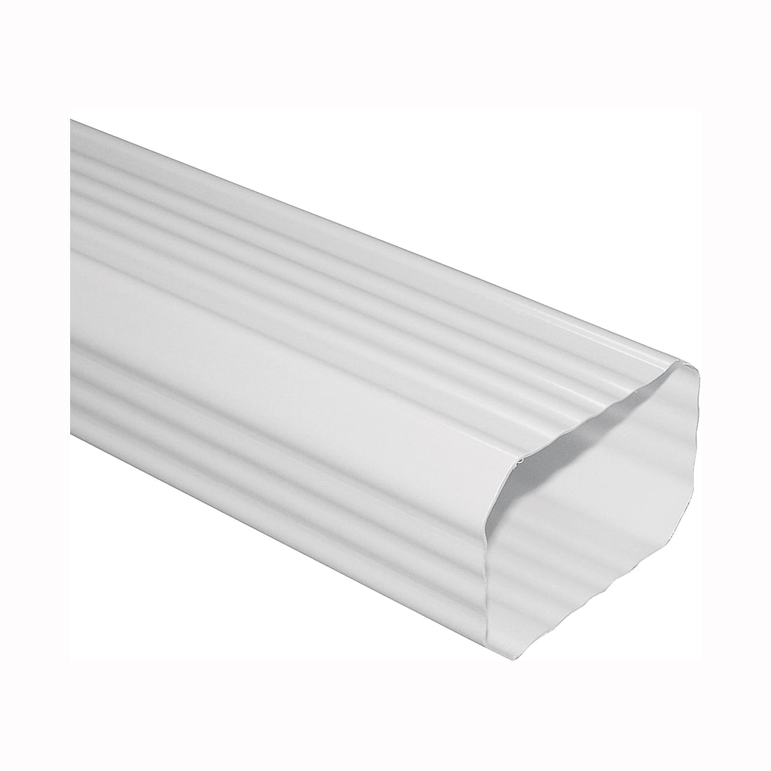 GENOVA AW200 Downspout, 2 in W, 3 in H, 10 ft L, Aluminum, White