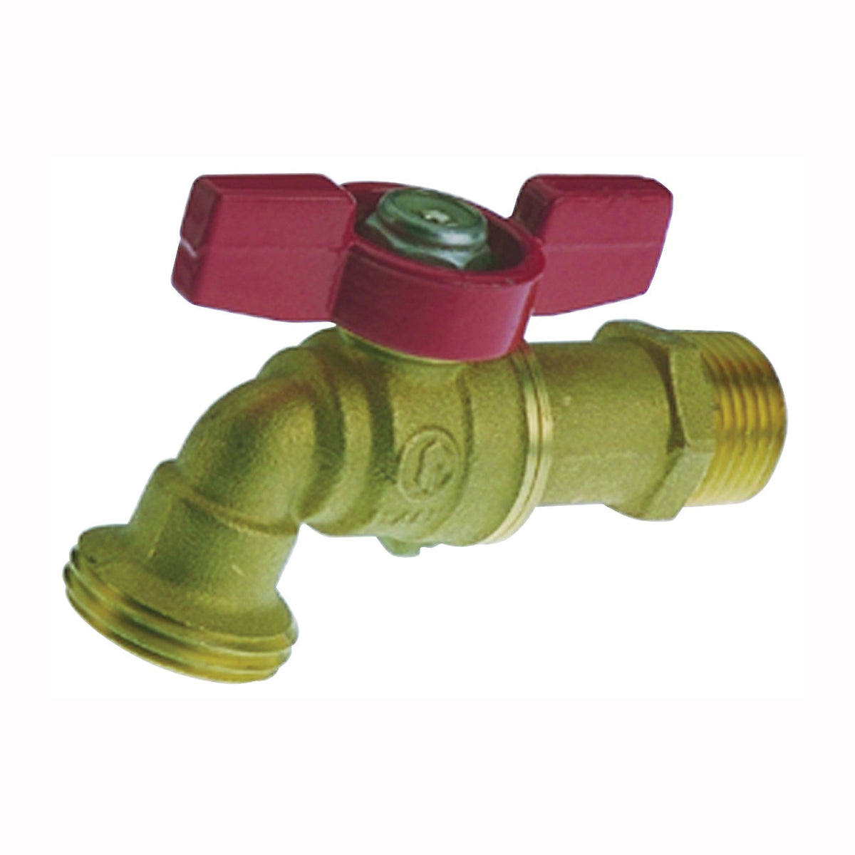 B &amp; K 103-023 Heavy-Duty Hose Bibb, 1/2 x 3/4 in Connection, MPT x Male Hose, 200 psi Pressure, Brass Body