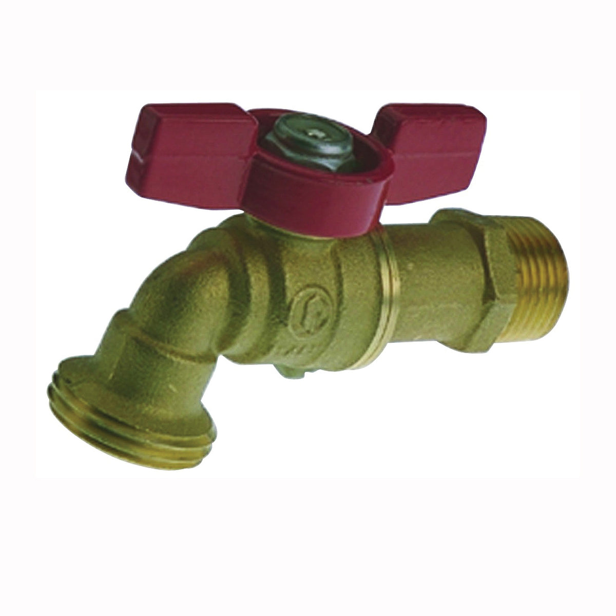 B &amp; K 103-024 Heavy-Duty Hose Bibb, 3/4 x 3/4 in Connection, MPT x Male Hose, 200 psi Pressure, Brass Body