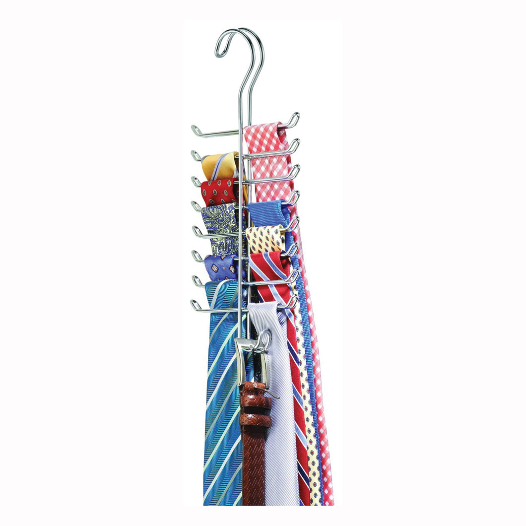 iDESIGN Classico 06560 Tie and Belt Rack, 16-Hook, 5.3 in OAW, Steel