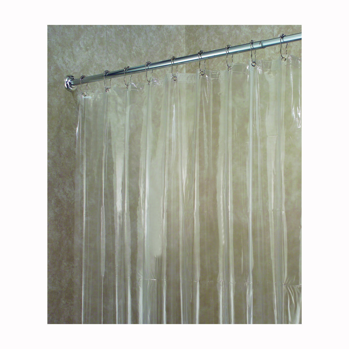 iDESIGN 14551 Shower Curtain/Liner, 72 in L, 72 in W, EVA/Vinyl, Clear