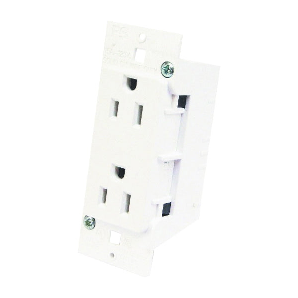 US Hardware E-120C Receptacle, 125 V, 15 A, 2-Pole, White