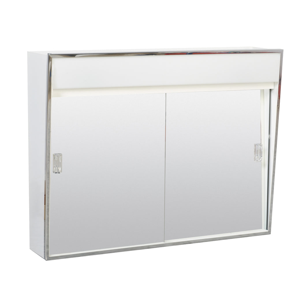 Zenith 701L Medicine Cabinet with Incandescent Light, 23-3/8 in OAW, 5-1/2 in OAD, 18-1/8 in OAH, Steel, White