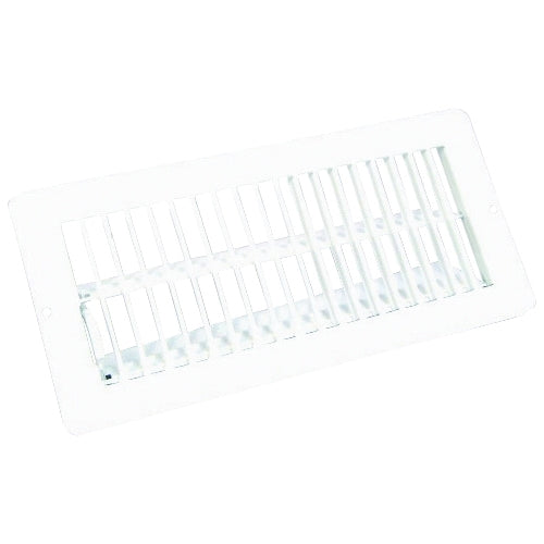 US Hardware V-103WB Floor Register, 11/16 in L, Steel, White