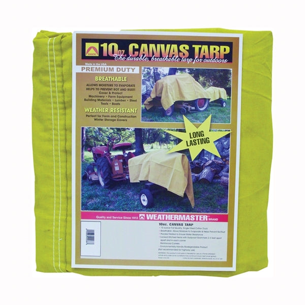DIZE Weathermaster CA1012D Tarpaulin, 12 ft L, 10 ft W, Canvas, Tan
