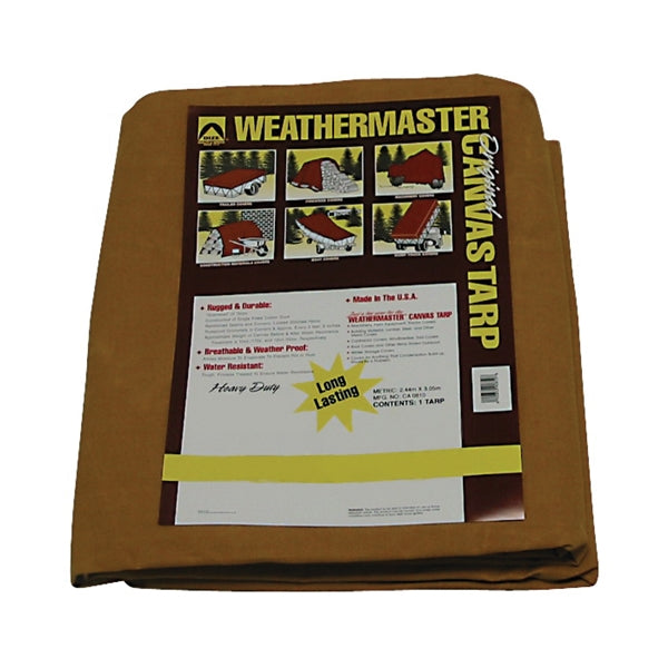 DIZE Weathermaster CA0608D Tarpaulin, 8 ft L, 6 ft W, Canvas, Tan